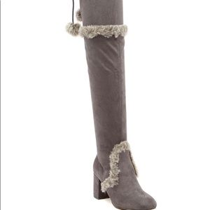 Beige over the knee boot